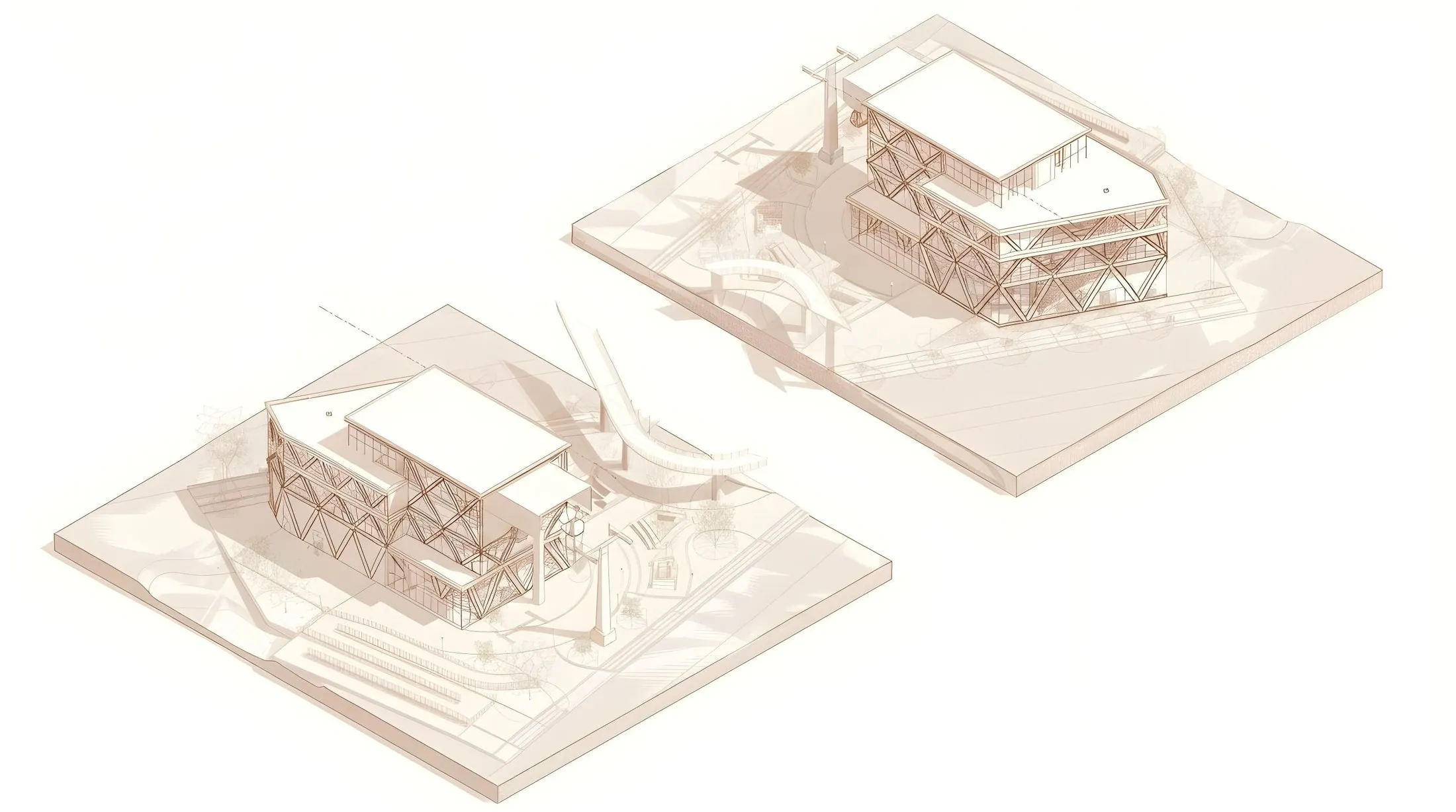 Estación 1 · Axonometría